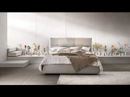Letto in tessuto trapuntato con testiera Essential di Bside