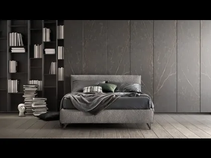 Letto con struttura in legno imbottita e rivestita in tessuto Good di Bside