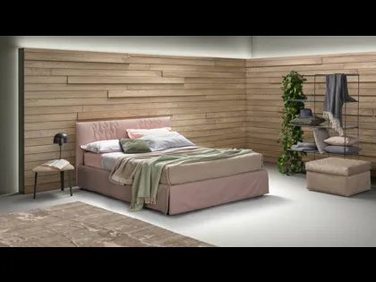 Letto moderno in tessuto con testiera Loop di Bside
