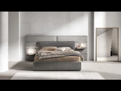 Letto in tessuto imbottito con testiera Match Programm di Bside