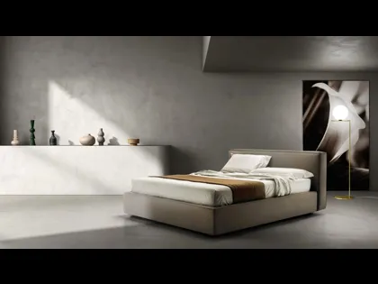Letto in tessuto imbottito con testiera Relaxed di Bside