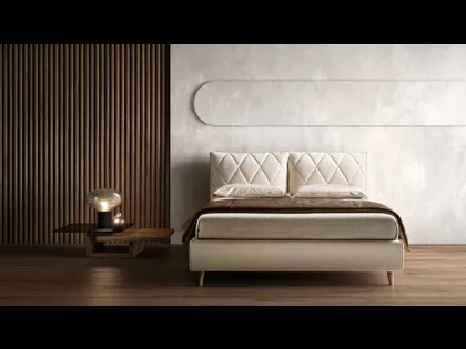 Letto imbottito con testiera trapuntata regolabile Soft di Bside