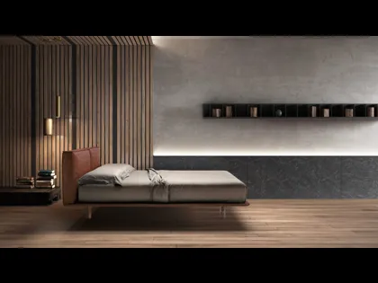Letto in tessuto con testiera imbottita e piedini trasparenti Stylish di Bside