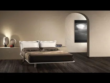 Letto con testiera in tessuto imbottito Deep di Bside