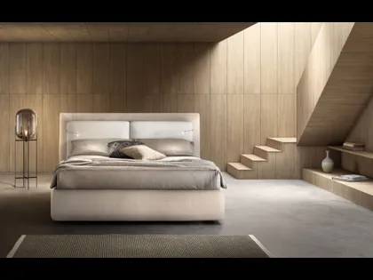 Letto relax in tessuto imbottito con testiera regolabile Flux di Bside
