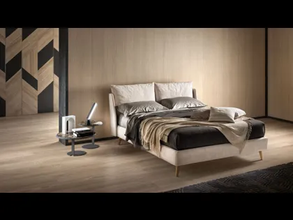 Letto moderno imbottito con testiera Fun Double di Bside