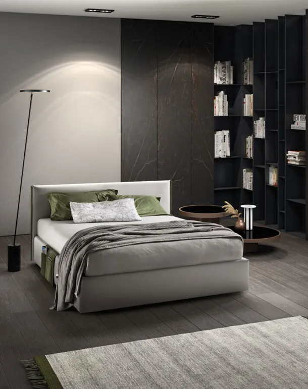 Letto in tessuto imbottito con testiera Good Rim di Bside