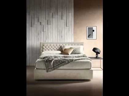 Letto in tessuto con testiera trapuntata Nest di Bside