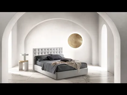 Letto in tessuto con testiera trapuntata Point di Bside