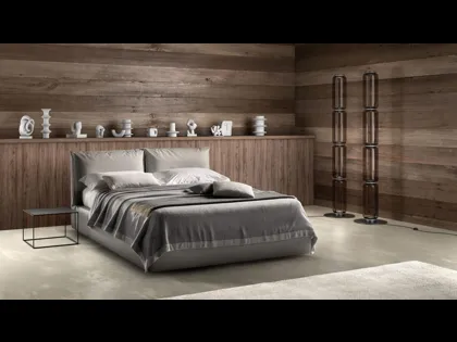 Letto in tessuto imbottito con testiera regolabile Quiet di Bside
