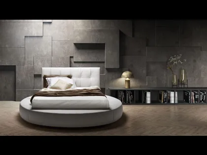 Letto rotondo con testiera trapuntata Special di Bside