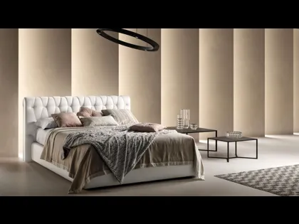 Letto in ecopelle con testiera trapuntata Unique di Bside