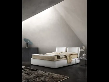 Letto in tessuto imbottito con testiera Zen di Bside