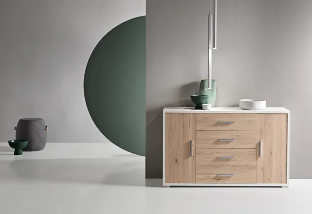 Madia Amal in melaminico effetto Rovere di Ikone Casa