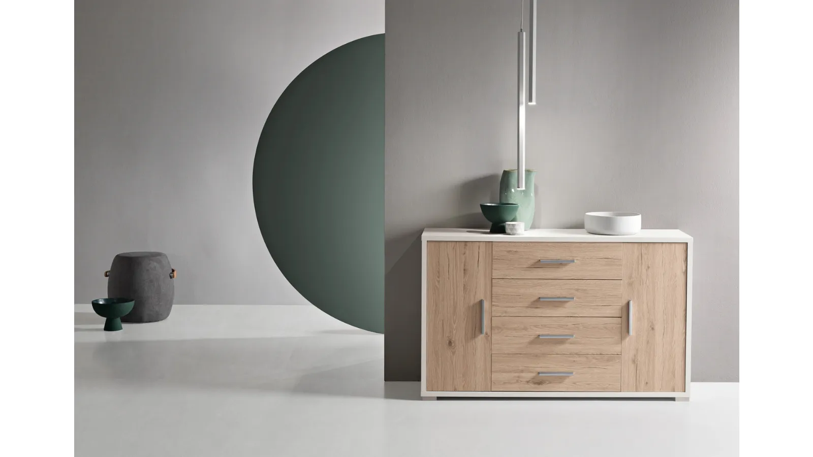 Madia Amal in melaminico effetto Rovere di Ikone Casa