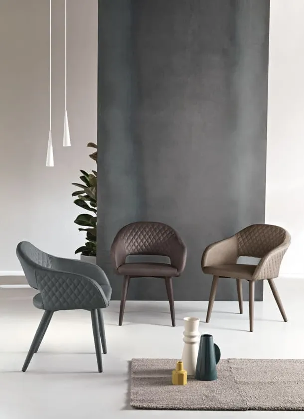 Sedia in ecopelle imbottita Living di Capodarte
