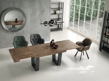 Tavolo allungabile Divo in laminato effetto Tek di Capodarte