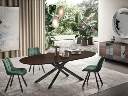 Tavolo ovale Ron in rovere termico di Capodarte