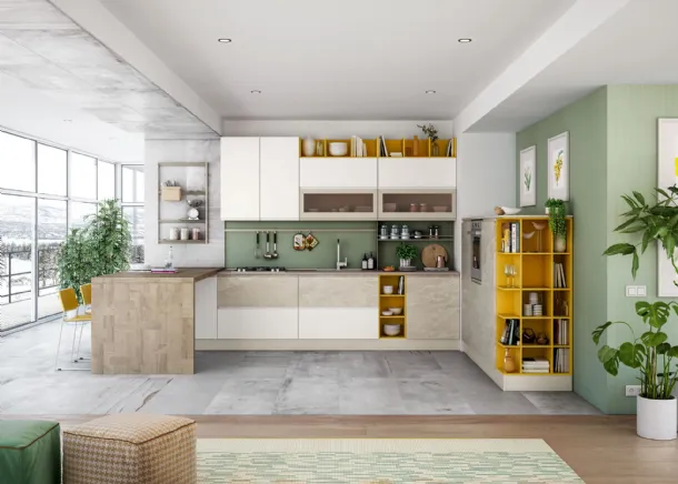 Cucina Moderna Jey Feel con penisola di Creo
