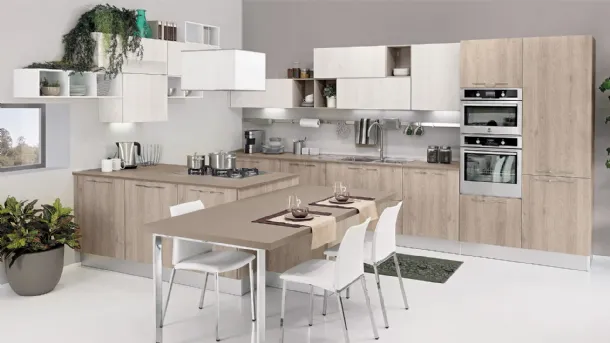 Cucina Moderna Kyra con penisola di Creo