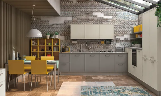 Cucina Moderna Rewind angolare laccato di Creo