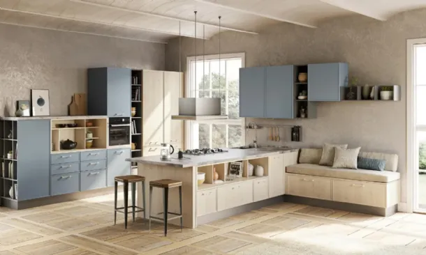 Cucina Rewind con penisola di Creo