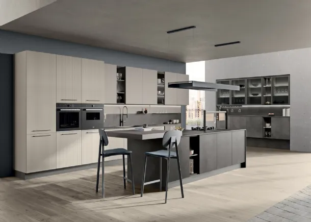 Cucina Moderna Tablet con isola di Creo
