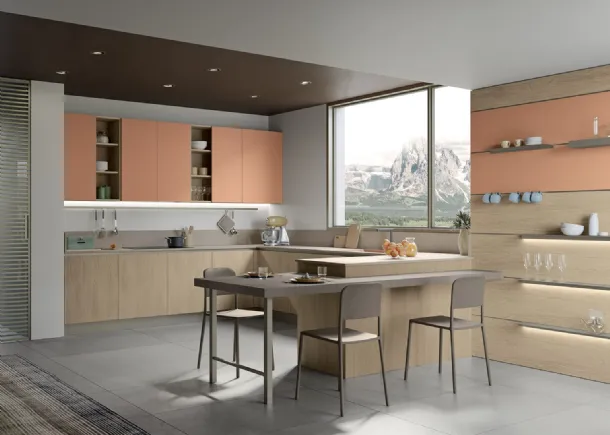 Cucina Moderna Tablet con penisola di Creo