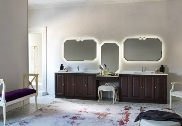 Mobile Bagno da appoggio in frassino corvino con piano in marmo ACANTHIS AC19 di Compab