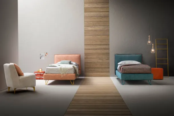 Letto singolo con testiera Truss di Bside