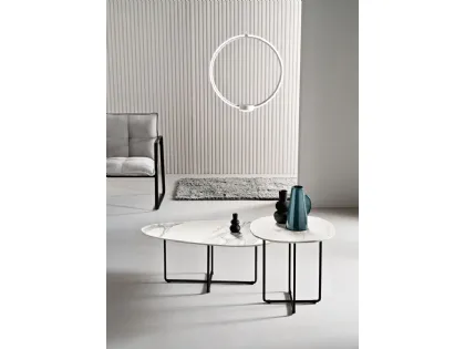Tavolino in ceramica effetto marmo Ginni di Capodarte