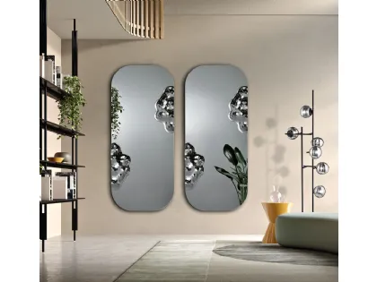 Specchio con inserto in vetro mosso Crown di Capodarte