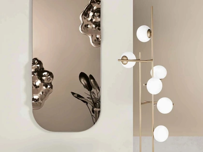 Specchio con inserto in vetro mosso Crown di Capodarte