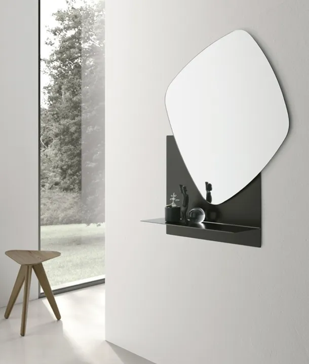 Specchio con mensola in metallo Double Trouble di Target Point