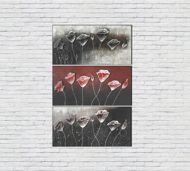 Quadro floreale dipinto a olio su tela di Stones
