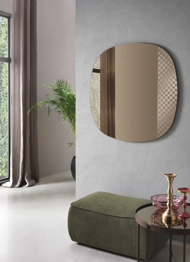 Specchio Mantra con decorazioni sabbiate di Capodarte