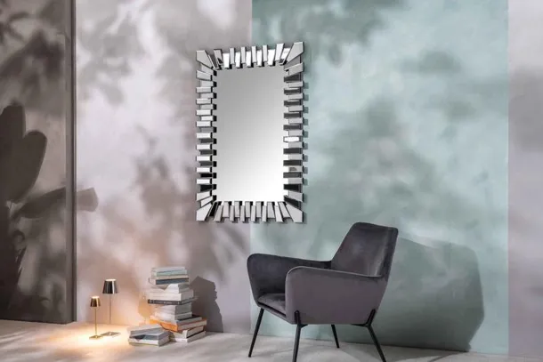 Specchio Medusa con cornice in legno finitura Argento di Stones