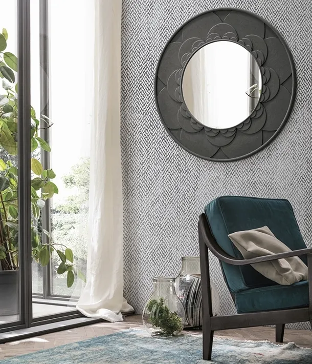 Specchiera Flower con cornice in poliuretano verniciato di Target Point