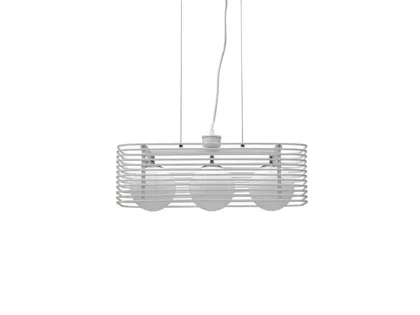 Lampada a sospensione Cage in metallo Bianco di Stones