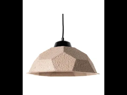 Lampada a sospensione Egg in cartone riciclato Nero di Stones