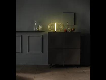 Lampada da tavolo Mizar in acciaio verniciato Ottone lucido di Stones