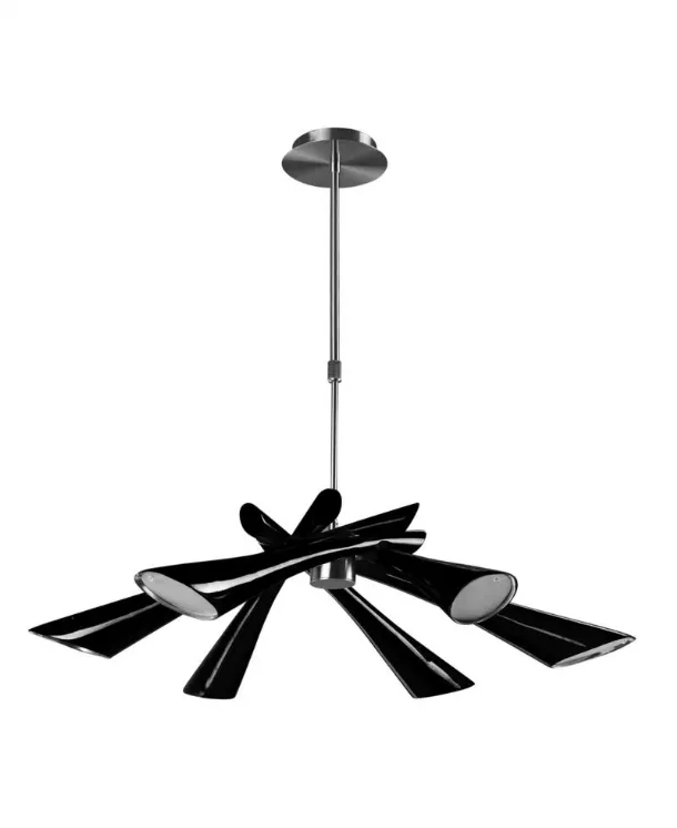 Lampada a sospensione Pop in metallo verniciato Nero di Stones
