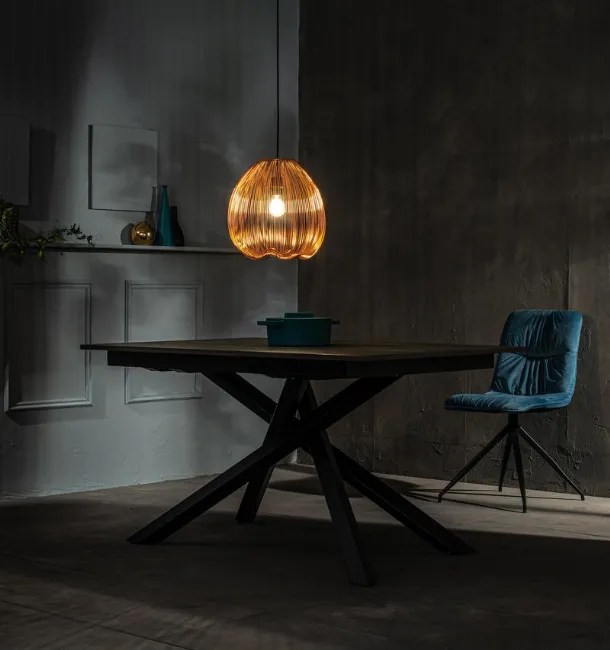 Lampada a sospensione Jaula in metallo verniciato Ottone lucido di Stones