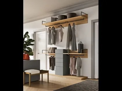 Cabina Armadio Alea in melaminico grigio e lavagna di Orme