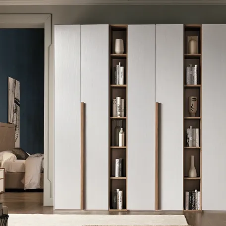 Armadio Abaco City con Libreria finitura Noce Bianco e Naturale di Gierre Mobili