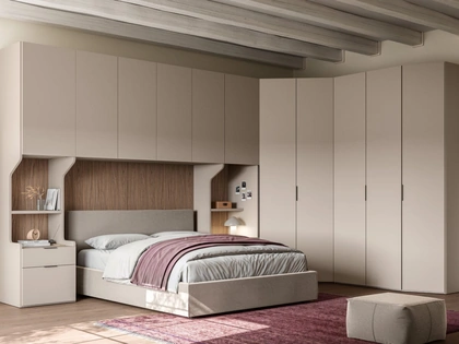 Armadio angolare a ponte con anta battente Liscia + Crea 1200 e Crea 138 38 di Orme
