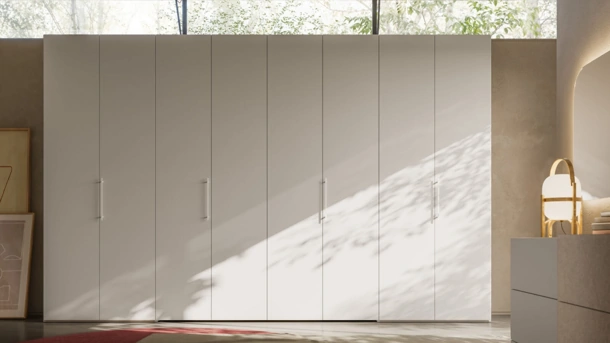 Armadio con anta battente Liscia + M 14 + cabina Alea 37 di Orme