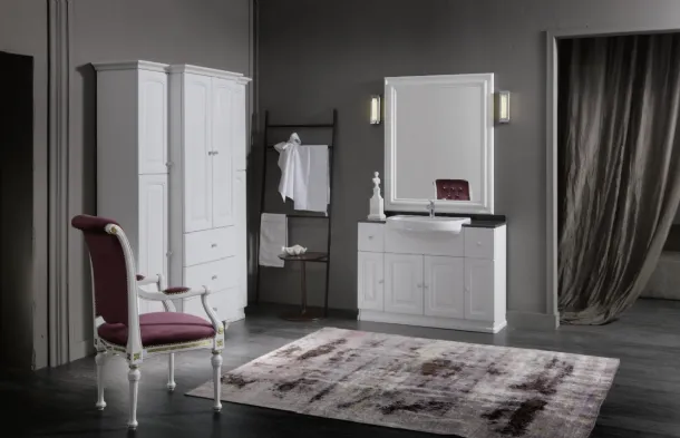 Mobile Bagno da appoggio in laccato opaco e piano in marmo ACANTHIS AC15A di Compab