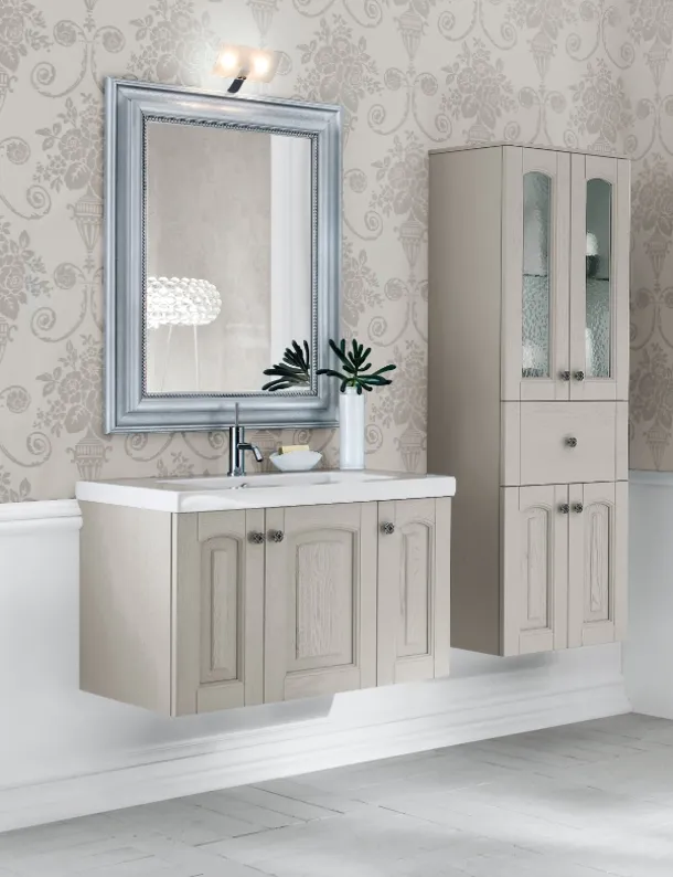 Mobile da Bagno sospeso in frassino laccato ACANTHIS AC23 di Compab