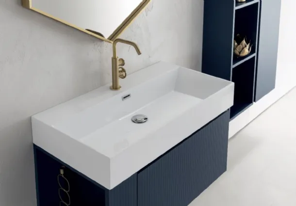 Mobile da Bagno sospeso in nobilitato laccato opaco B-GO BG019 di Compab